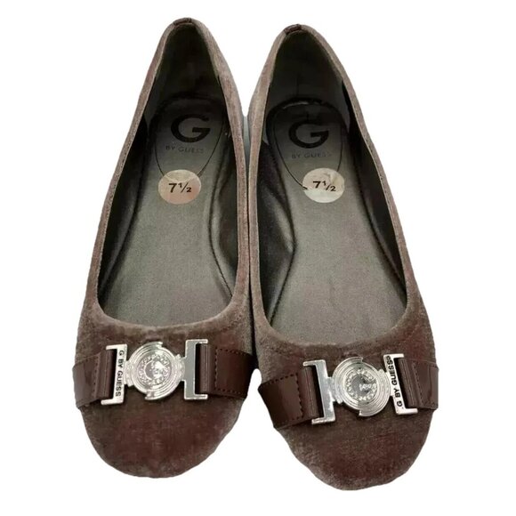 G by Guess Shoes Womens Size 7.5 M Rose Pink Velvet Ballet Slip On Flats Buckle - Picture 1 of 10